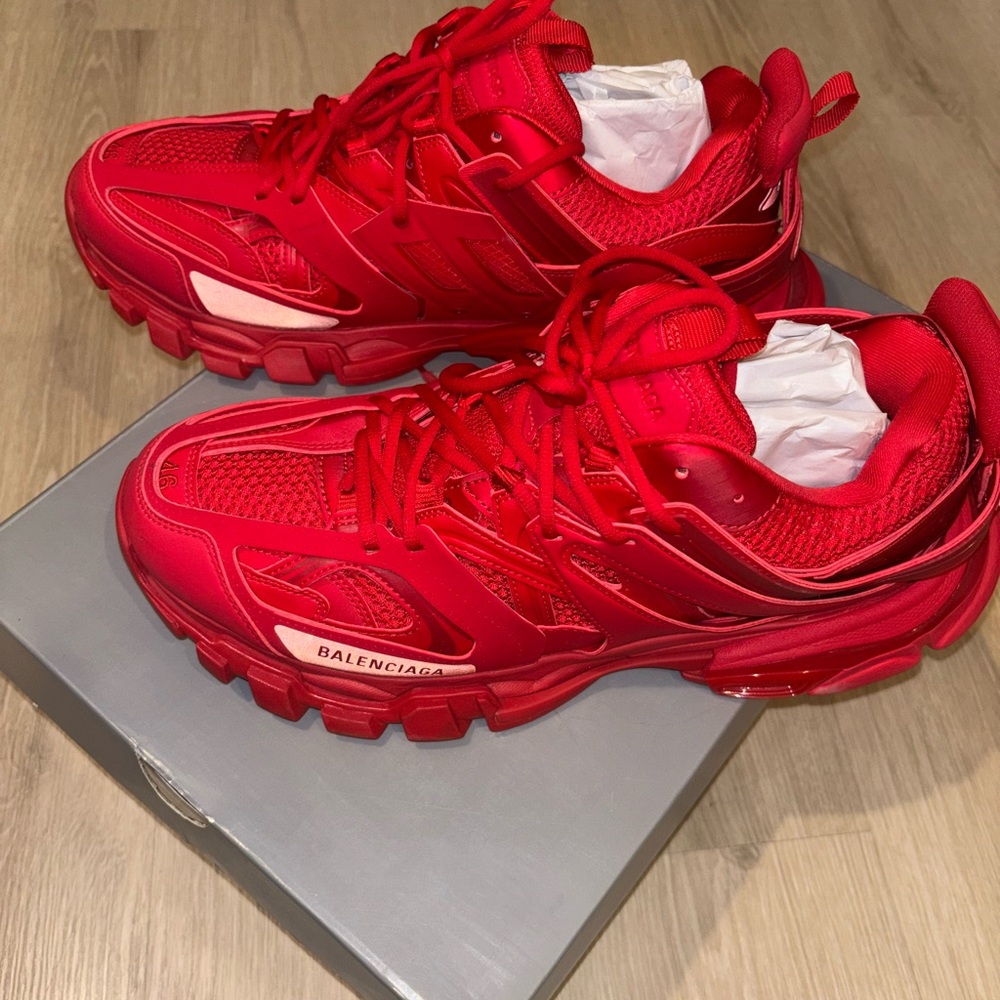 Balenciaga Vibrant Red Athletic Shoes
